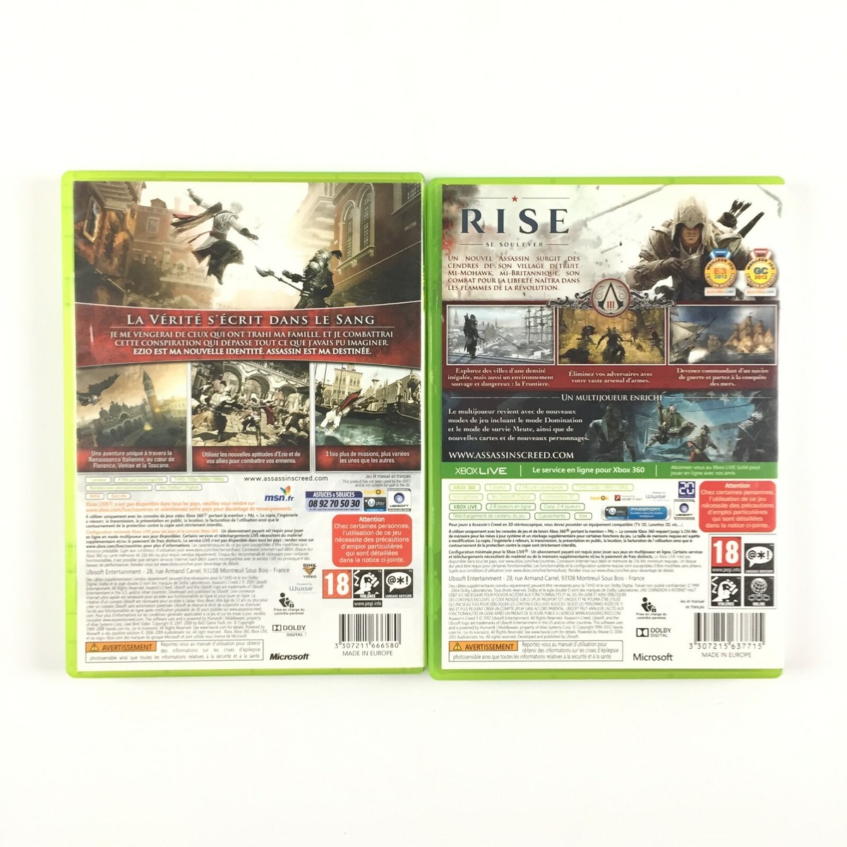 Lot De 2 Jeux Assassin's Creed Pour Xbox 360 - Occasion - État Correct