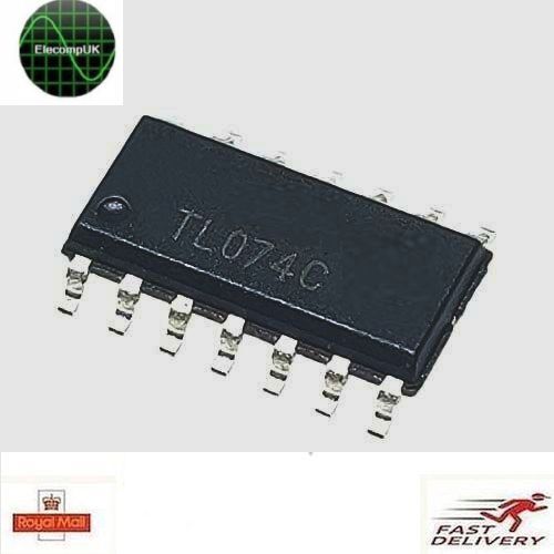 SMD TL074CN SOP-14 QUAD LOW NOISE JFET OP-AMP IC. 1-50 Pcs. FAST