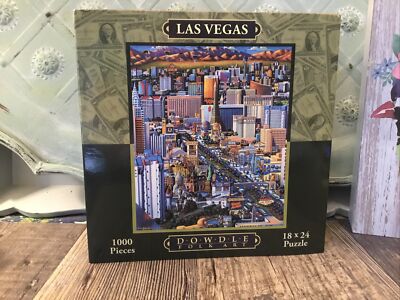 Doodle Puzzle Las Vegas 18x24 1000 Piece Folk Art Eric Dowdle