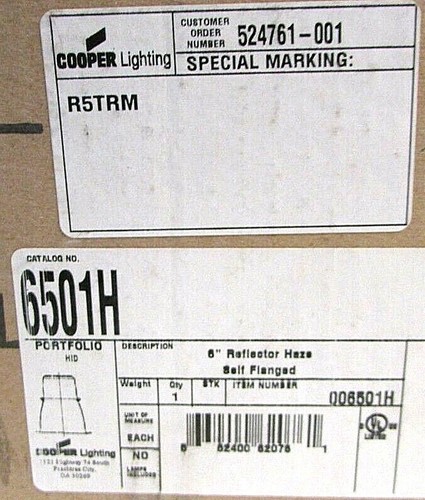 Cooper Portfolio 6" Compact Quartz Light Haze Reflector NEW 6501H NEW - Picture 2 of 4