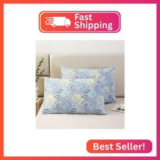 URBONUR 100 Cotton Pillowcases Set of 2 King Size Boho Bohemian Pattern Printed