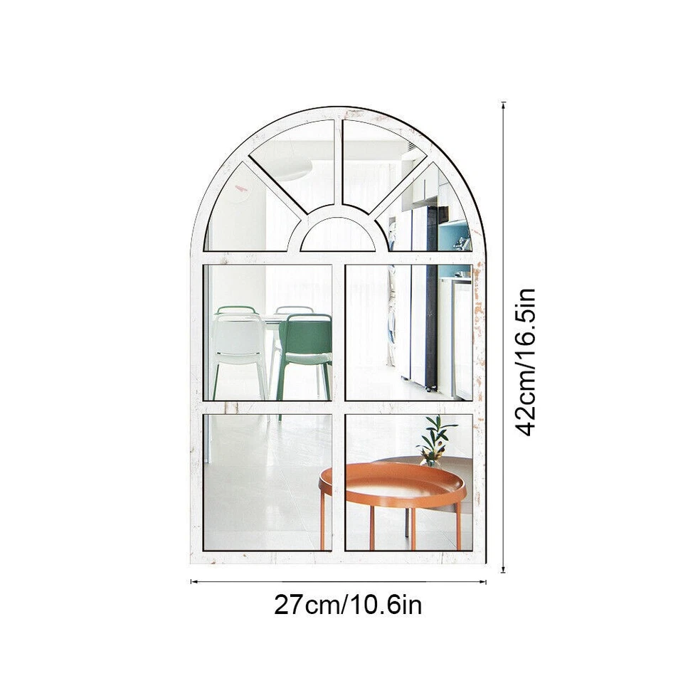 Holzrahmen Gewölbte Spiegel Aufkleber Wand Selbstklebende AcrylspiegelDekoration - Bild 4 von 4