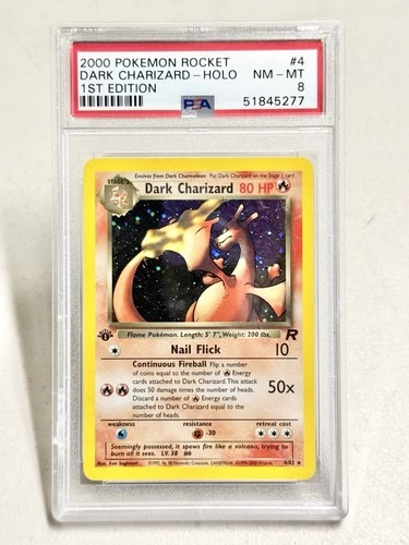 Dark Charizard 4/82 Team Rocket Holo 1st Edition PSA 8
