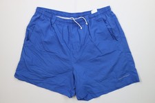 Vintage Y2K Columbia PFG Mens XL Spell Out Lined Above Knee Shorts Blue Nylon