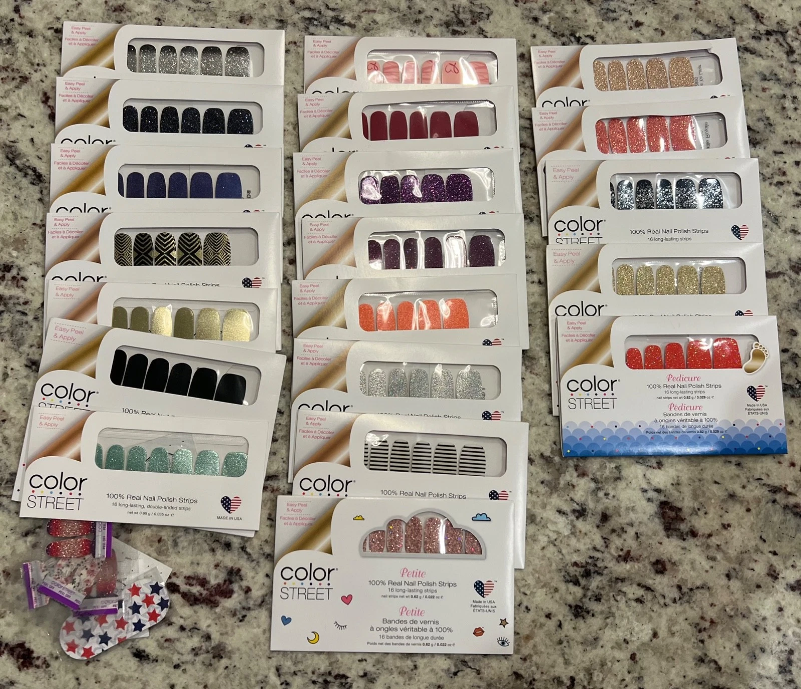Lot of 22 New Color Street Nail Strips & Samples!