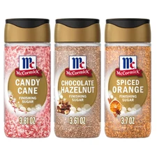McCormick Finishing Sugar - Chocolate Hazelnut, Spiced Orange, Candy Cane 3-Pack