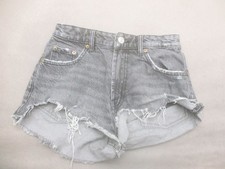 Zara Size 4 Womens Gray 100 Cotton Style Casual Pocket Cut Off Denim Shorts 736