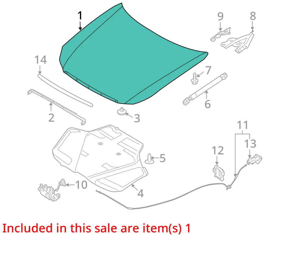 Hood Panel Ivory Pearl QX1 Fits 06-10 INFINITI M35 835559 Foto 2 de 4