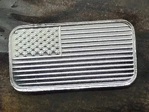 UNITED STATES US FLAG 1 Gram 1g Bar Pan Silver Co. bullion .999 fine silver
