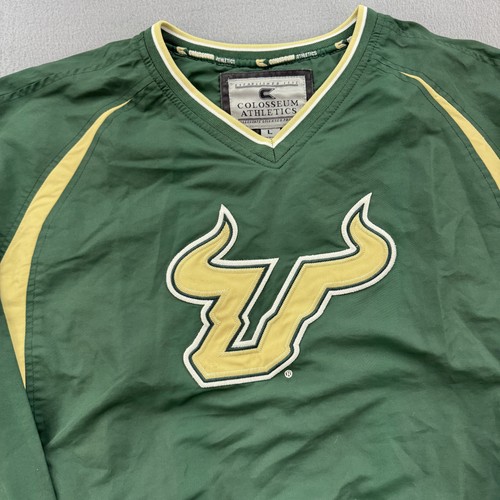 South Florida Bulls Pullover Jacket Mens Large Green NCAA Basketball Colosseum - Picture 2 of 8