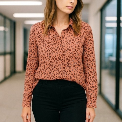 #ad #ad Scotch Soda Shirt Womens Extra Small Cheetah Print Button Up Business Casual $35.99