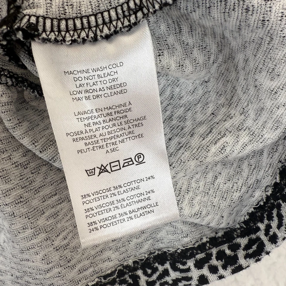 Blusa Maeve by Anthropologie Peplum Top XS Negro Blanco Estampado Animal Tejido Elástico Foto 4 de 4