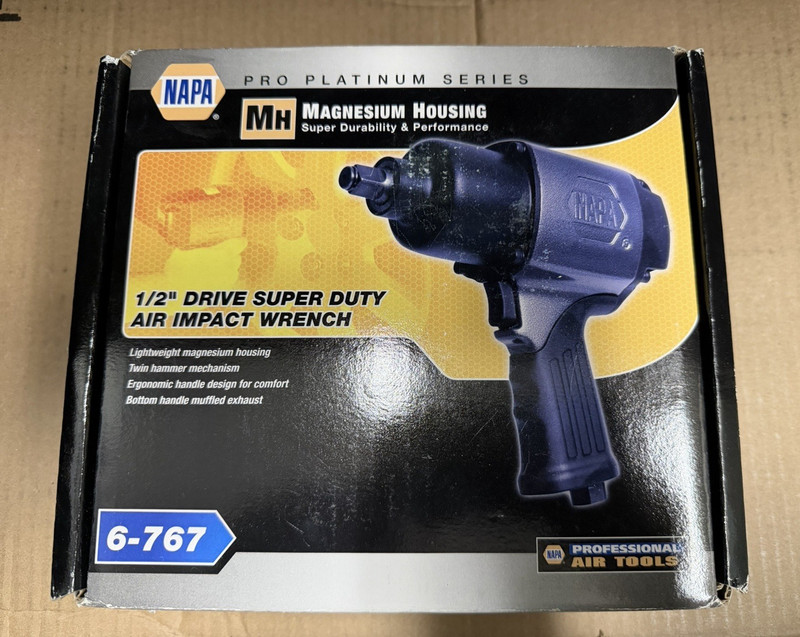 NAPA 6-767 Pro Platinum Super Duty 1/2" Drive Air Impact Wrench Magnesium