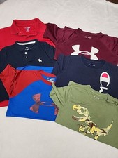 6 Boys Graphic Tees Tshirt Lot Of - Size S 6/7 Champion, Under Armour, etc 