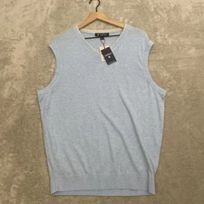 Daniel Cremieux Sweater Vest L Signature Collection Supima Cotton Blue MSRP $79