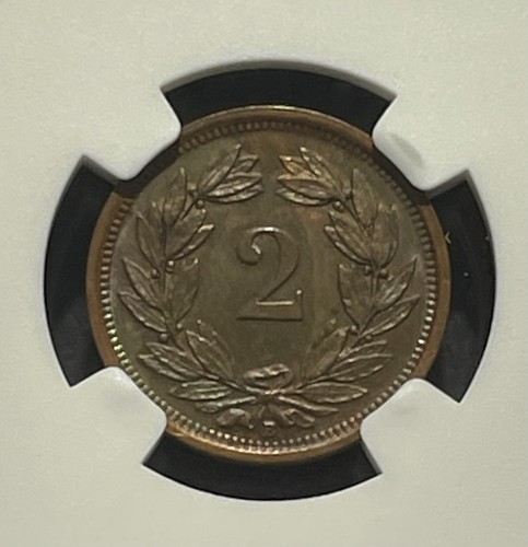 Switzerland 1932-B 2 Rappen Coin: NGC MS64BN - 第 4/4 張圖片