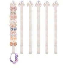 Hair Bow Holder Organizer for Girls, 6PCS Hair Claw Clip Organizer Cream