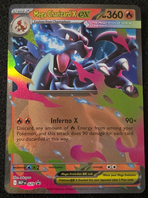 ポケモンカードMega Charizard X ex 開封済み プロモなし Mega Charizard X EX 029 Black Star Promo Mega Evolution Pokemon