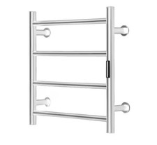 Vevor Heated Towel Rack 4-Bar Wall Mount Timer IPX5 Silver CSS11-M-U-500*500