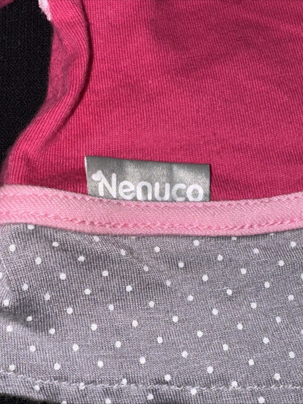 Replacement Pink & Gray Dress Top w/ Flower Applique for Nenuco Baby Doll