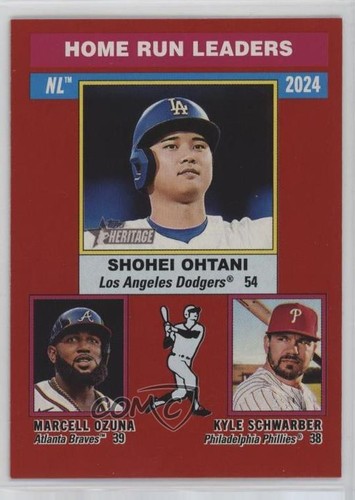 2025 Topps Heritage League Leaders Red Border Shohei Ohtani Kyle Schwarber 11ng