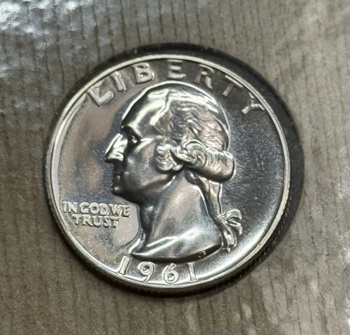 1961 SILVER Washington Gem Proof Quarter from Original Sets In Cello, Fast 🚢