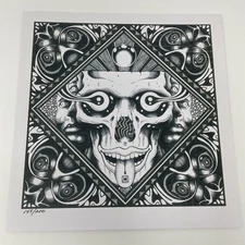 Blotter Art Acid Tongue Skull Psychedelic Numbered By Alan Forbes