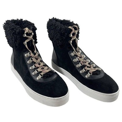 Sam Edelman Luther Shearling Sneaker Women s Size 10M Black