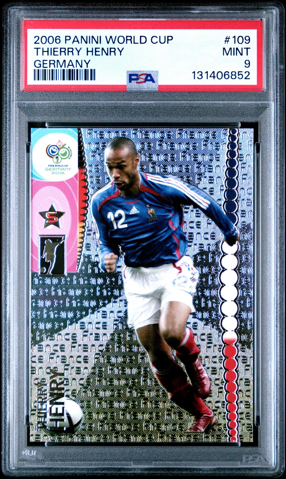2006 PANINI WORLD CUP GERMANY #109 THIERRY HENRY PSA 9