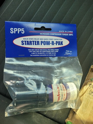 #ad #ad SPP5 Hard Start Kit Capacitor Relay 1 2HP 10HP Increases Torque 300% Pow R Pak $10.95