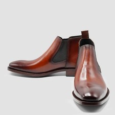 Handmade men brown crocodile shoes, dress formal slip on shoes for men for sale,