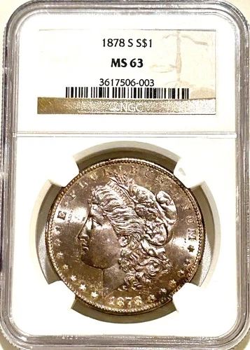 1878 S Morgan Silver Dollar NGC MS63 VSS VAM-34 DDR/Lavender Toned