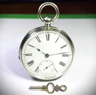 Antique c1887 WALTHAM 18s 7J .925 Solid Sterling Silver Key Wnd/Set Pocket Watch
