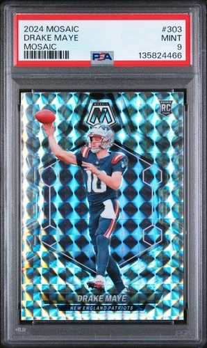 2024 PANINI MOSAIC MOSAIC #303 DRAKE MAYE ROOKIE RC PSA 9