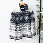 Vintage Marsh Landing Sweater Fleece Nordic Aztec Pattern 1/4 Zip M USA 90s Y2K