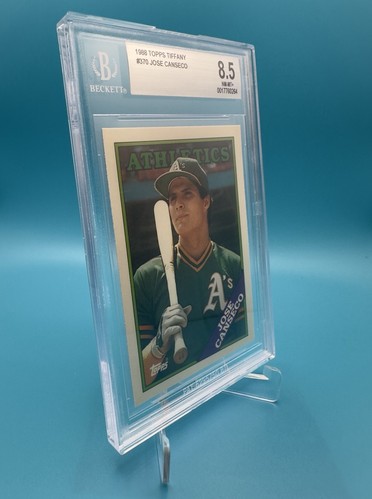 1988 Topps TIFFANY - Jose Canseco #370 Oakland come BGS 8,5 quasi nuovo + - Foto 3 di 4