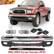 Front Bumper Chrome Kit With Turn Signal Lamps Set For 2001-2004 Toyota Tacoma