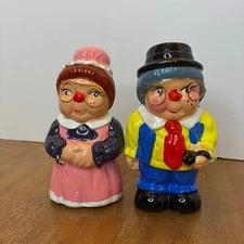 Emson Earthenware Vintage Grandma Grandpa Retirement Kitsch Piggy Banks Glazed