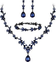 Kristall Teardrop Kette Ohrringe Armband Schmuckset Damen
