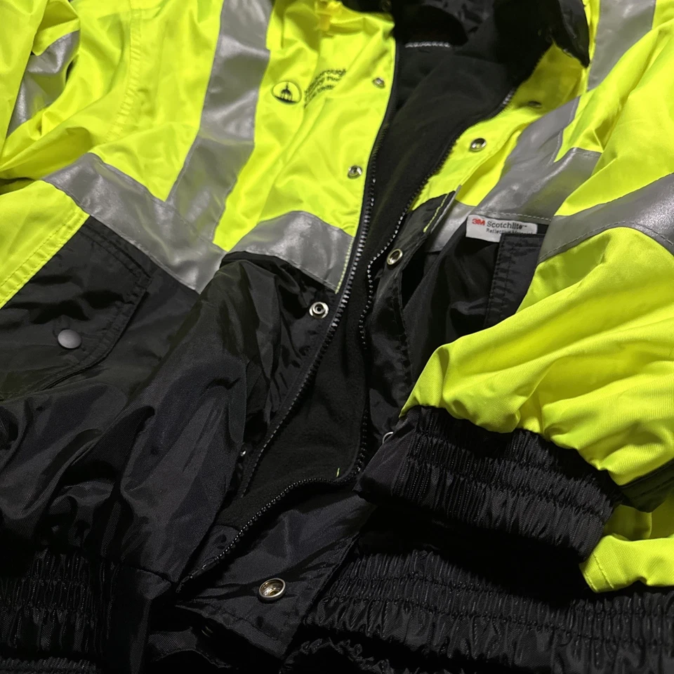 Chaqueta Linesman Alta Visibilidad 3M Invierno Aislada Pesada Amarillo Reflectante 3XL Foto 2 de 4