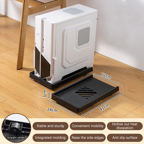 Adjustable Mobile CPU Holder Computer Tower Stand Ventilated For Most PC Under - Bild 13 von 15