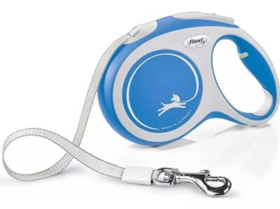 Flexi Dog Lead - Blue & White. Comfort Tape. Large - 5m (60KG). No Box