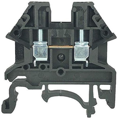 Dinkle Black DK2.5N-BK DIN Rail Terminal Block Screw UL 600V 20A 12-22AWG 40