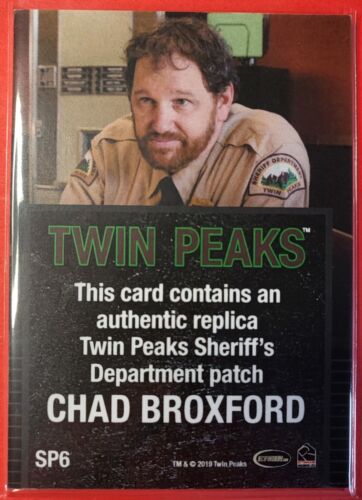 Twin Peaks Archives 2019 SP6 Chad Broxford Sheriff's Department Patch Card - Picture 2 of 2