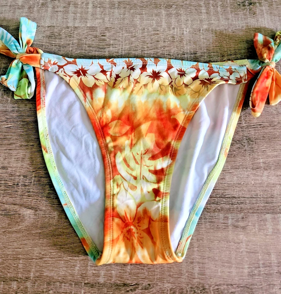 L.E.I. Roupa de banho feminina 2 peças Tankini Halter Top triangular havaiana tropical - Imagem 3 de 4