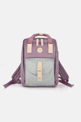 Himawari Contrast Waterproof Canvas Backpack Bag with Round Label - 第 5/23 張圖片