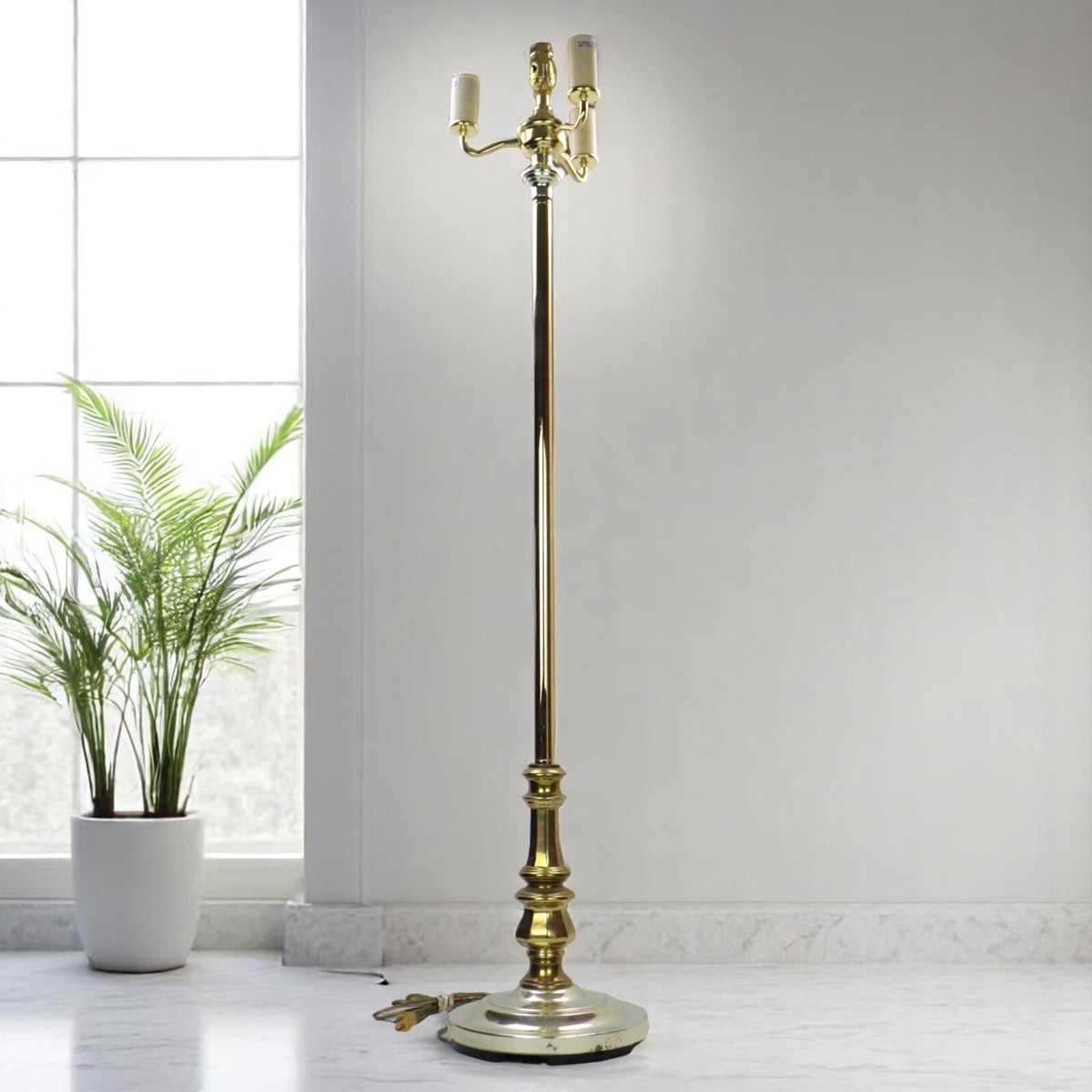 Shiny Antiqued Brass Metal Torchiere Floor Lamp Shiny Antiqued Brass Metal Torchiere Floor Lamp