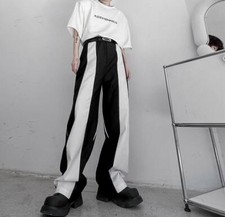 Men's Autumn Fashion Punk Gothic Loose Color Matching Trousers Youth Party Pant