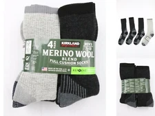 Kirkland Signature Merino Wool Mens 7-13 Outdoor Hiking Trail Socks Full Cushion