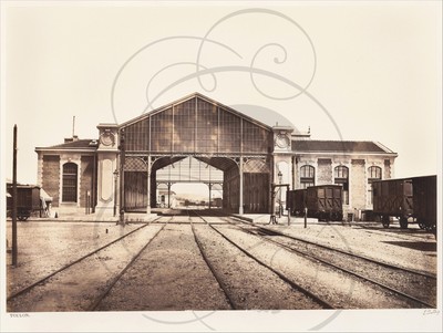 REPRO OLD PHOTO CIRCA 1860 BALDUS STATION OLD TOULON WAGONS SWITCH 